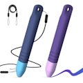 Miniatyrbilde 1 av 3: 2-pakning Barnevennlige Styluspenner for Berøringsskjermer med Fester, Anti-Rulle Tablet Stylus for iPad, iPhone, Nettbrett, Kindle