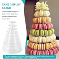 Miniatyrbillede 5 af 5: 10-lags Tårn Macaron Macaron Display Stand Rund Kage Stand PVC Bakke Fødselsdag Bryllup Display Rack Kage Dekoration Værktøjer
