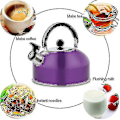 Miniatyrbild 2 av 5: 2.0l Vattenkokare med Visselpipa Polerad Kvalitet Rostfritt Stål 2.0 Liter Camping Vattenkokare-hy Purple