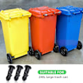 Miniatyrbilde 4 av 5: 3 Par Hjulbeholderlokk Hengselpinner, 67mm X 31mm Svart Plast Passer For 240l Husholdnings Hjulbeholdere