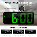 Miniatyrbild 3 av 4: Digital väckarklocka batteridriven, LED-reseväckarklockor bredvid eldriven icke-tickande med snooze-temperatur