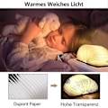 Miniatyrbillede 5 af 5: Sammenklappelig boglampe i træ med magnetisk LED, dekorative lamper/natlampe, USB-genopladelig bordlampe, ideel gave til kvinder/forældre/børn (hvid