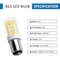 Pikkukuva 2 / 5: 5W LED-ompelukoneen lamppu B15d, 220-240V, 500lm kylmä valkoinen 6000K, vastaa 40W hehkulamppua, ei himmennettävissä, B15 bajonettilamppu