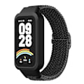 Miniatyrbild 2 av 5: För Xiaomi Smart Band 9 Active Redmi Band 3 Vävda Nylonarmband Snap-On Fodral Klockarmband - Svart Multicolor Black