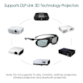 Miniatyrbilde 3 av 5: Aktive 3D-briller med lukker DLP-Link USB-lading for W1070 W700 for projektor 3D-briller Projektor D
