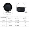 Miniatyrbild 5 av 5: Kaktunna Airfryer Tillbehör Air Frying Pan Fryer Brödbakningskorg 7 Inch