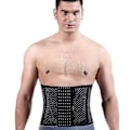 Miniatyrbillede 1 af 3: Herre Taljetræner Korsetter Shapewear Med Stålbens Slankende Mavekontrol Bælte Sauna Dragt Til Fitness Body Shaper Tw Black L