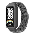 Miniatyrbillede 2 af 5: Til Xiaomi Smart Band 9 Active Redmi Band 3 Vævet Nylon Rem Snap-On Etui Urrem - Grå Multicolor Grey