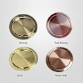 Miniatyrbilde 5 av 5: Rustfritt Stål Flapp Flush Innfelt Innebygd Balanse Sving Flapp Lokk Deksel Søppelbøtte Søppelkasse Kjøkken Benkeplate Søppelkasser & Avfallsbeholdere Round-Rose Gold 20CM