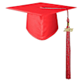 Miniatyrbilde 1 av 5: Matt Gradueringshatt for Voksne Unisex Justerbar Bachelorhatt med 2025-Charm Lange Dusker Gradueringsantrekk Bachelorhatt for College Gradueringsbilder Pa Red