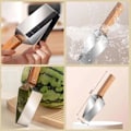 Pikkukuva 2 / 5: Monitoiminen hedelmäleikkuri - vesimelonileikkuri, ruostumattomasta teräksestä valmistettu vesimelonileikkuri 2 Knife with 4 fork