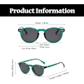 Miniatyrbillede 3 af 3: Retro Runde Polariserede Solbriller Herre Dame, Vintage Polariserede Solbriller Klassiske Trendy Shades Unisex UV Beskyttelse Transparent Green Green