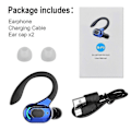 Pikkukuva 3 / 3: Langattomat nappikuulokkeet juoksuun, Bluetooth 5.1 -kuulokkeet langattomat nappikuulokkeet stereokuulokkeet korvakoukulla, uusi yhden korvan malli blue