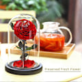 Miniatyrbillede 3 af 5: Evig Rose i Glaskuppel Romantisk Æstetisk Kunstig Evig Rose Blomst i Glaskuppel Gave Møll Multicolor
