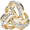 Miniatyrbild 1 av 6: Elegant Modern Enkel Design Dam Trippelring Diamant Metallisk Sidenhalsdukar Clip Halsduksring Chiffongspänne Gold