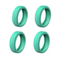 Pikkukuva 1 / 5: Pehmeät silikoniset matkalaukkupyörien suojukset, jotka vaimentavat ääntä ja vähentävät melua liikematkoilla käytettäville matkatavaroille Green 4pcs