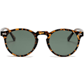 Miniatyrbillede 2 af 3: Retro Runde Polariserede Solbriller Herre Dame, Vintage Polariserede Solbriller Klassiske Trendy Shades Unisex UV Beskyttelse Leopard green