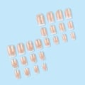 Miniatyrbillede 5 af 5: 24 stk. Franske Tip Press-on Negle Medium Længde Hvid Fransk Tip Falske Negle med Glitter Design Skinnende Falske Negle G