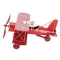 Pikkukuva 1 / 5: Rauta-lentokoneen malli Punainen Vintage Biplane käsityö Koti- ja kahvilakoristeeksi