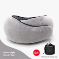 Miniatyrbilde 1 av 5: Sikkerhets nakkepute for reise, memory foam, komfortabel og pustende, myk U-formet Flower gray super velvet
