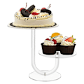 Pikkukuva 5 / 5: 2-kerroksinen cupcake-teline pyöreä akryylikakku hylly DIY karkki jälkiruokatorni teline hääkakku Dec