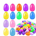 Miniatyrbilde 1 av 5: 100 stk. Påskeegg i plast, tomme påskeegg, fyllbare, lyse egg, bulk