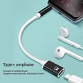 Miniatyrbilde 2 av 5: 3,5 mm hann til Type-c hunn hodetelefonkonverter Flat Adapter Analog Rund S5J7 Black