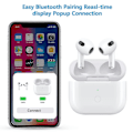 Miniatyrbilde 2 av 5: Trådløst ladeetui erstatning kompatibel med AirPods 3. generasjon ladeetui med hurtiglading og Bluetooth-paringssynkroniseringsknapp (hvit)