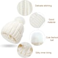 Miniatyrbillede 4 af 7: Vinterstrikket Hat til Kvinder, Fast Pompom Beanie, Varmt Satinfor, Silkefor Beanie, Hæklet Udendørs Beanie Gray