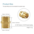 Miniatyrbillede 2 af 5: (6 pakke) Messingkoblingsreduktion, 1/4 tomme Npt X 1/4 tomme Npt hun