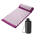 Miniatyrbilde 1 av 10: Akupressurmatte og putesett med bag - Akupunkturmatte for nakke- og ryggsmerter, muskelavslapping, stressreduksjon, isjiassmerter - Lilla Purple