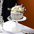 Miniatyrbild 2 av 5: Tårtställ i metall, runt piedestal, dessertställ, cupcake-ställ, bakverk, vit födelsedag Vi