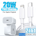 Miniatyrbillede 1 af 6: 2 stk 20W hurtig iPhone-oplader med 2 stk 2m USB-kabel 2 st 20W