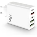 Miniatyrbild 1 av 4: 65W USB C Laddare, 5 Port USB C, 5 i 1 Dubbel PD+QC Laddningsblock, Snabb Multi-Laddning för iPhone 15/14/13/12/11