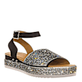 Miniatyrbillede 1 af 2: Flatform Wedge Casual Sandal Åben Tå Sko Med Skridsikre Såler Til Kjoler Jeans Nederdele Korte Bukser Black 36