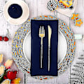 Miniatyrbild 3 av 3: 12 st Tygnapkiner, Tum Satin Bordsnapkiner, Återanvändbara Napkiner i Tyg för Bröllop-jie Navy blue 43*43cm