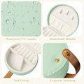 Miniatyrbild 5 av 6: Mini Smyckeskrin Organiser, Resesmyckeskrin för Kvinnor Liten PU-Läder Smyckesförvaringsväska med Blixtlås Bärbar Smyckesgåvoask Bright Green