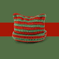 Miniatyrbild 2 av 5: Damkatt Beanie Stickade Mössor med Öron Stickade Vinter Varma Elastiska Mössor Slouchy för Flickor Vuxna Barn Red+Green