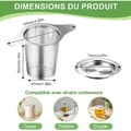 Miniatyrbillede 2 af 6: Te-filter 2 stk., te-infuser i 304 rustfrit stål, te-filter med låg til løs te, tåler opvaskemaskine