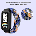 Miniatyrbild 3 av 5: För Xiaomi Smart Band 9 Active Redmi Band 3 Vävda Nylonarmband Snap-On Fodral Klockarmband - Denimblå Multicolor Denim Blue