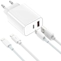 Miniatyrbild 1 av 5: Snabb iPhone-dubbelladdare med 2 kablar dual laddare med 2 kablar