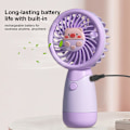 Miniatyrbild 3 av 6: Bärbar Söt Handhållen Fläkt - Mini USB Uppladdningsbar Handhållen Fläkt för Kylning för Studenter - Kylfläkt För Pojkar Och Flickor Purple