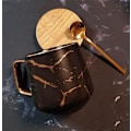 Miniatyrbild 4 av 5: Porslin Te Kopp Kaffe Mugg Set för Eftermiddagste - Marmormönster BIack Tall