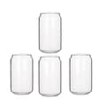 4-pack Burkformade Glas Trendiga Vatten Mjölk Enkla Koppar Ölglas Shake Glas Dessertkopp Cola Mugg, 4