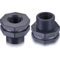 2-delad PVC-genomföring för regntunnor, akvarier, vattentankar (3/4\")