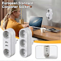 Miniatyrbilde 2 av 5: EU Jordveggkontakt Adapter Plugg Forlengelse Strømkontakt Konverter 3500W B21U