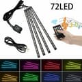 72 LED RGB Bilinteriørlys, 8 Moduser, LED Strip Lys for Atmosfære Interiørbelysning med USB-port og Trådløs Fjernkontroll