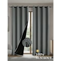 Miniatyrbild 1 av 5: 1 st Mörkläggningsgardiner med Belagd Isolerande Foder, Gardiner för Vardagsrum, Sovrum, Kök, Heminredning, Rumsdekoration dark grey 100X130CM 1PCS&Grommet Top
