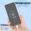 Miniatyrbillede 5 af 7: USB Type C Kabel 10A Hurtig Opladning Ledning Mobiltelefon USB Linje til iPhone 15 Xiaomi Redmi Samsung Poco f5 USB C Datakabel Ledning 10A til Type C