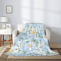 Miniatyrbillede 5 af 5: Tusindfryd og akvarel vilde blomster Fleece Plaid Ultra Blød Hyggelig Dekorativ Flanel Plaid til Hjem Seng Sofa Stol Rejse 152x127cm